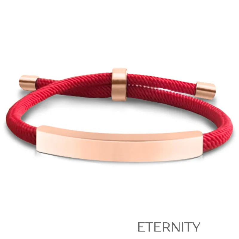 Pulsera Unity Cord Ajustable con Placa de Acero  Brazaletes Negro Unica Acero Inoxidable  ETERNITY