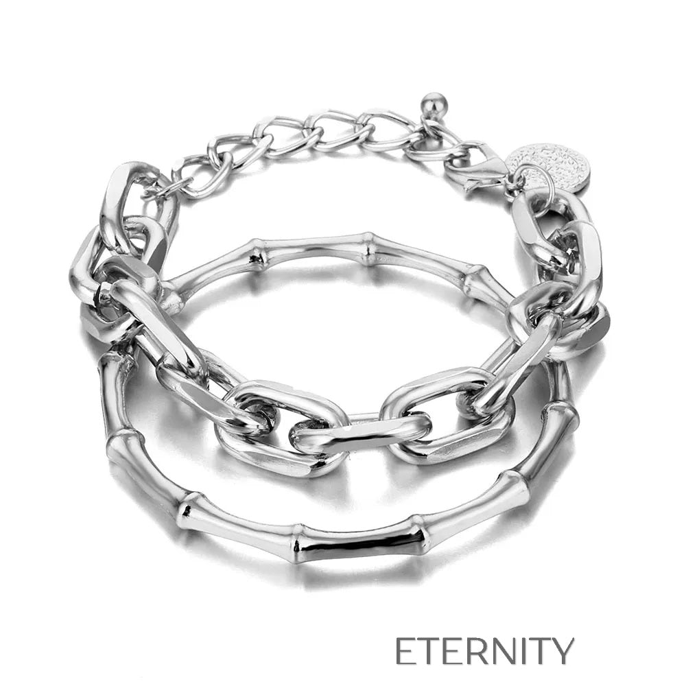 Brazaletes "Bamboo Link" Dorados ETERNITY