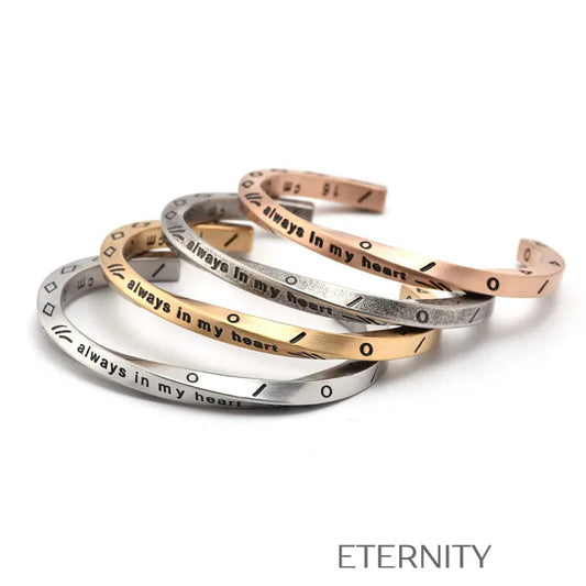 Brazalete Rígido Always in my Heart  Brazaletes Dorado 62mm Acero Inoxidable  ETERNITY