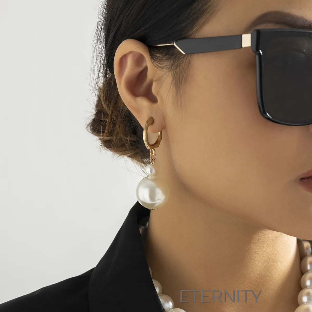 Colección Nacre Luxe   Set de Perlas Maxi Brazaletes Perla Unica Acero Inoxidable  ETERNITY