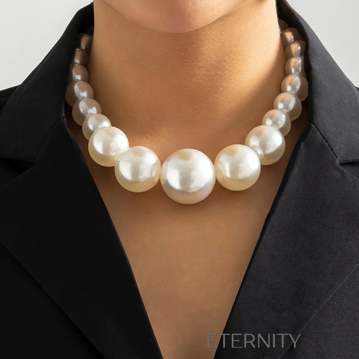 Colección Nacre Luxe   Set de Perlas Maxi Brazaletes Perla Unica Acero Inoxidable  ETERNITY