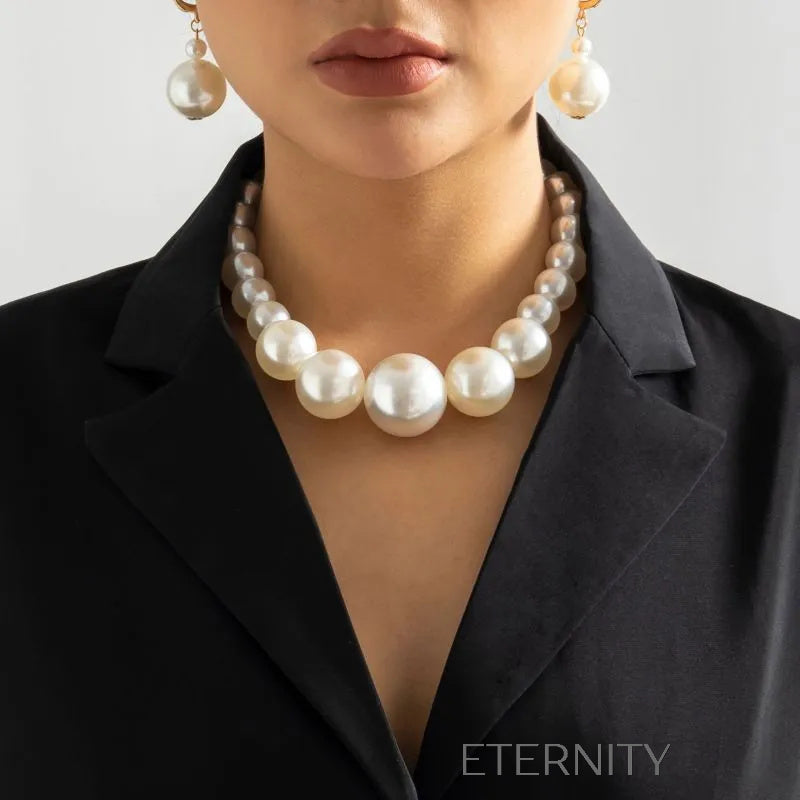 Colección Nacre Luxe   Set de Perlas Maxi Brazaletes Perla Unica Acero Inoxidable  ETERNITY