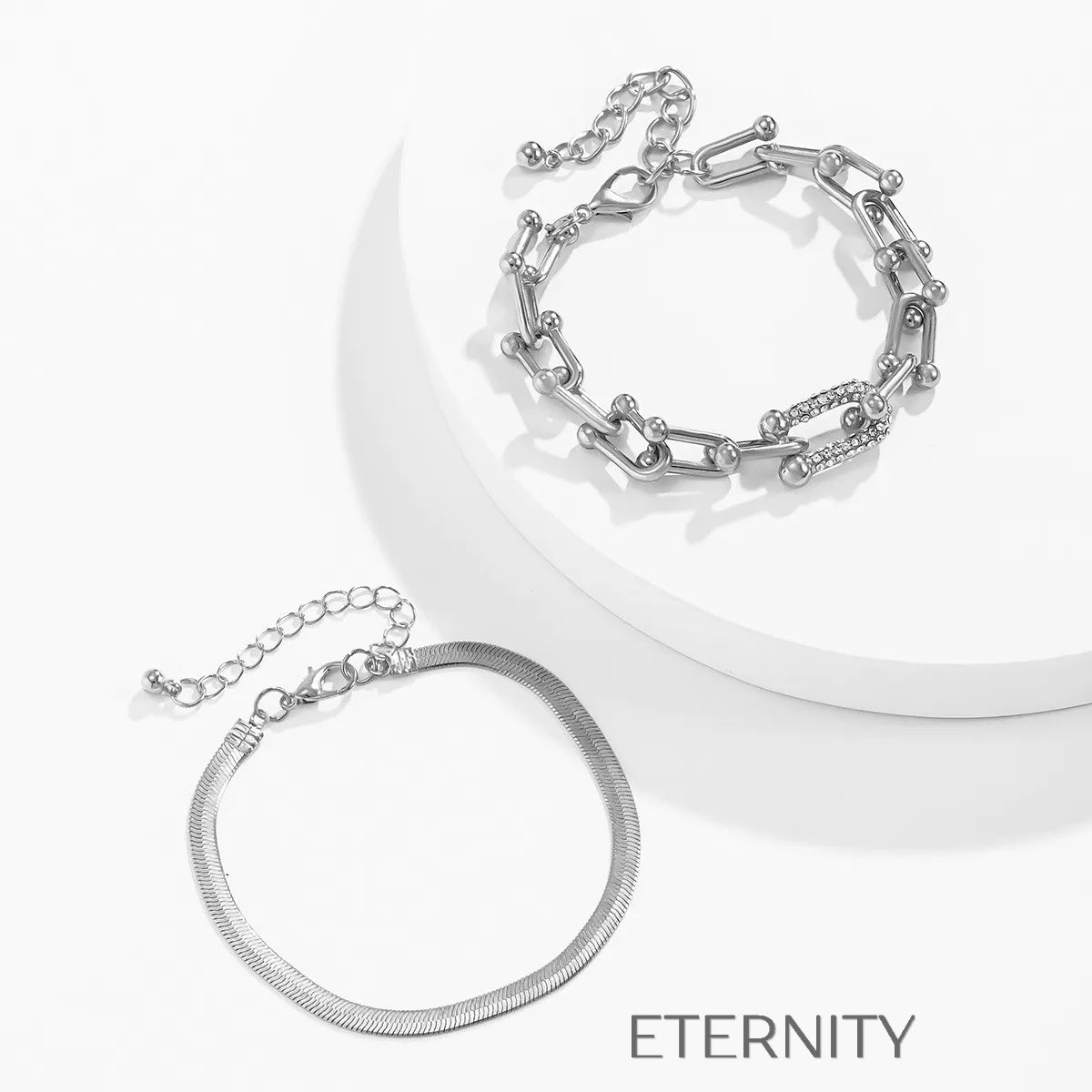 Brazaletes Double Glow Oro y Plata  Brazaletes Dorado Unica Acero Inoxidable  ETERNITY