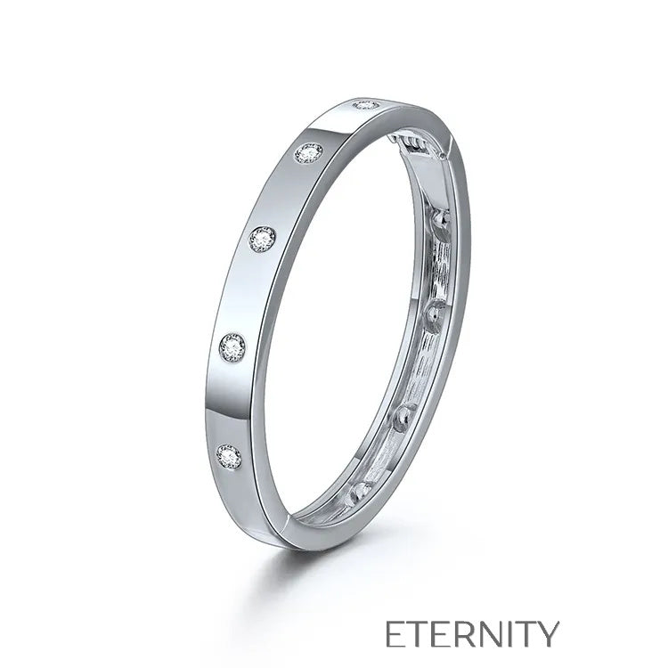 Brazalete Rígido Stellar Bangle con Cristales Incrustados en Gold y Silver  Brazaletes Oro Rosa Unica Acero Inoxidable  ETERNITY