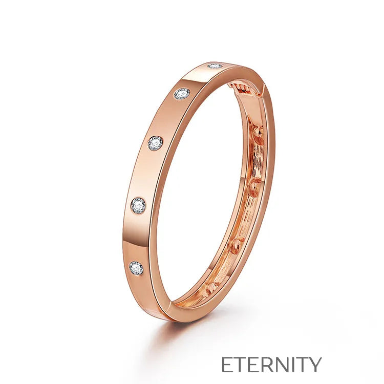 Brazalete Rígido Stellar Bangle con Cristales Incrustados en Gold y Silver  Brazaletes Oro Rosa Unica Acero Inoxidable  ETERNITY