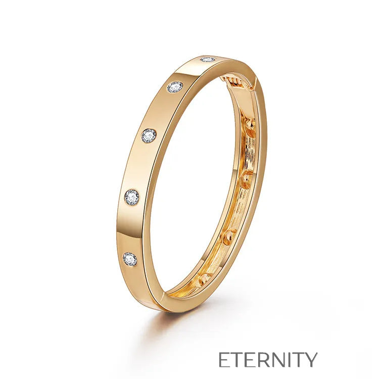 Brazalete Rígido Stellar Bangle con Cristales Incrustados en Gold y Silver  Brazaletes Oro Rosa Unica Acero Inoxidable  ETERNITY