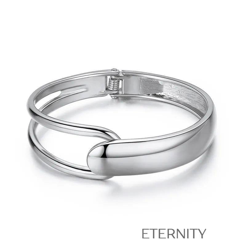 Brazalete Rígido Unity Loop con Diseño Orgánico y Cierre de Bisagra  Brazaletes Dorado Unica Acero Inoxidable  ETERNITY