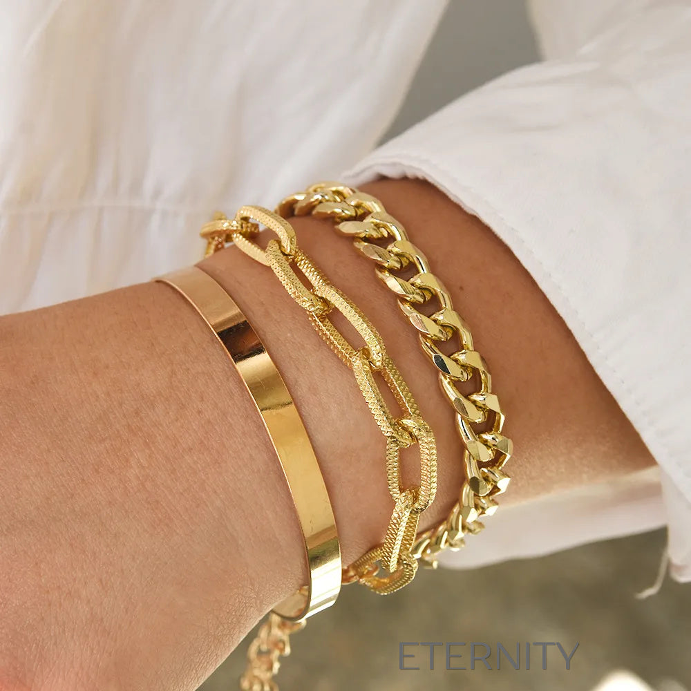 Brazaletes Golden Mix  Brazaletes Dorado Unica Acero Inoxidable  ETERNITY