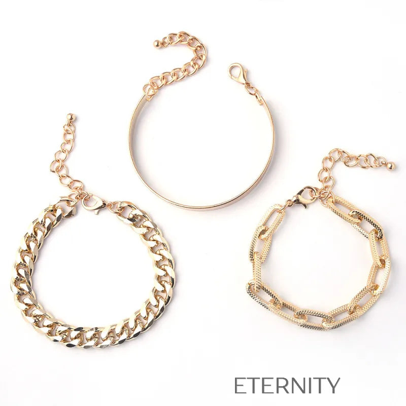 Brazaletes Golden Mix  Brazaletes Dorado Unica Acero Inoxidable  ETERNITY