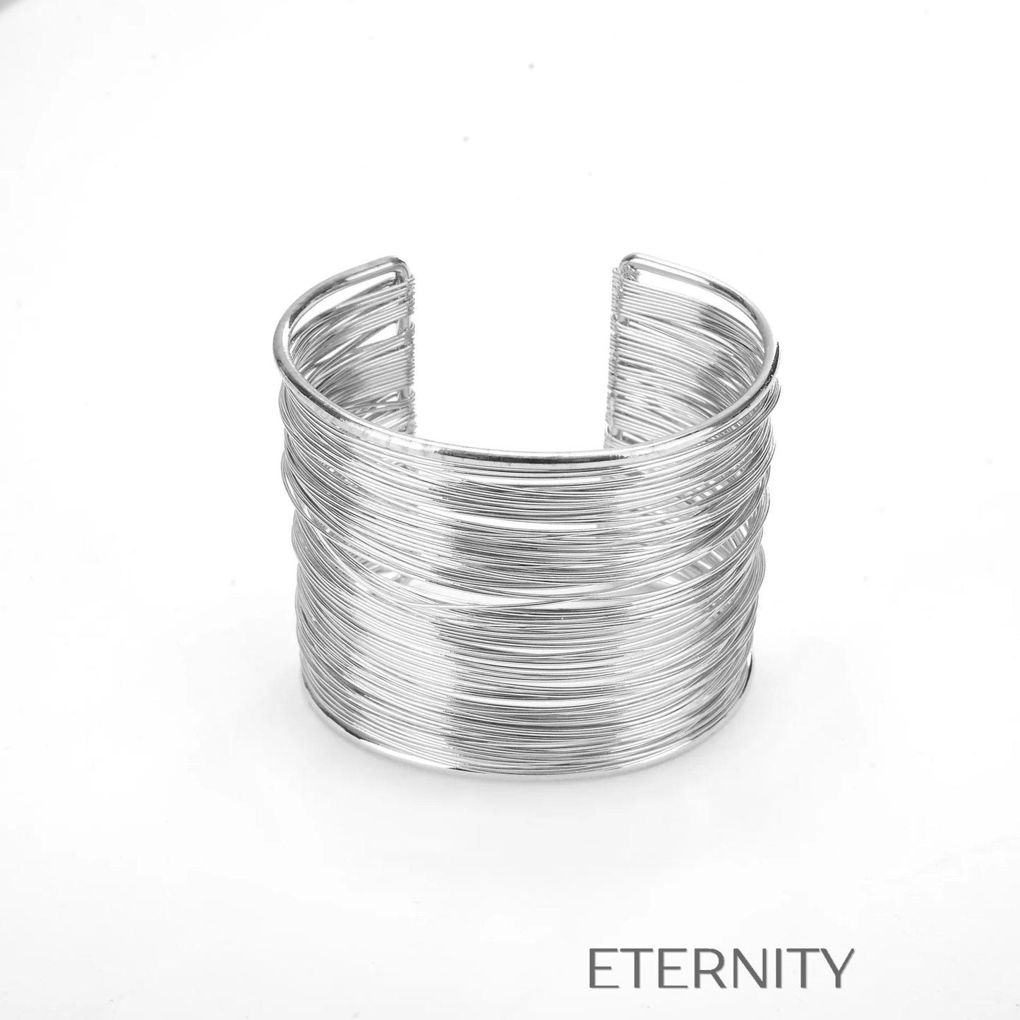Brazaletes tipo cuff dorado y plateado con diseño de alambre Brazaletes Dorado Unica Acero Inoxidable  ETERNITY