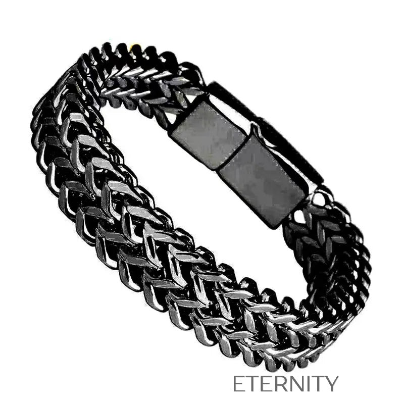 Brazalete Industrial Link de Acero  Brazaletes Negro 20cm Acero Inoxidable  ETERNITY