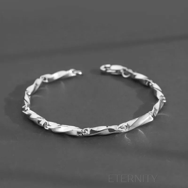 Pulsera diseño Möbius simple Brazaletes Plateado 16cm Acero Inoxidable  ETERNITY