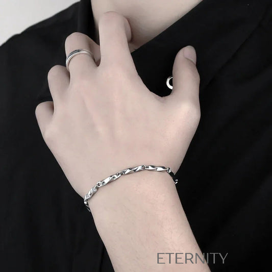 Pulsera diseño Möbius simple Brazaletes Plateado 16cm Acero Inoxidable  ETERNITY