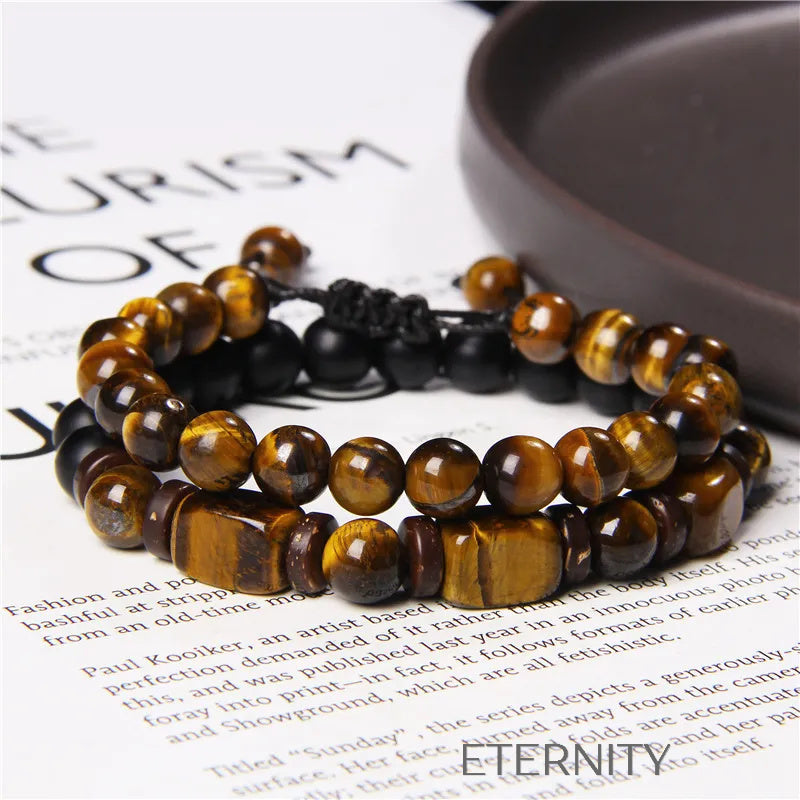 Collar Imperial Pearl Extralargo Multicapa  Brazaletes Marron 19cm Acero Inoxidable  ETERNITY