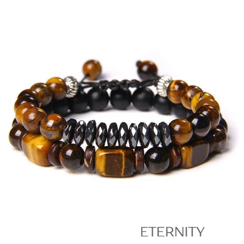 Collar Imperial Pearl Extralargo Multicapa  Brazaletes Marron 19cm Acero Inoxidable  ETERNITY