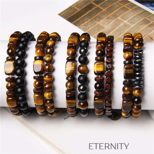 Collar Imperial Pearl Extralargo Multicapa  Brazaletes Marron 19cm Acero Inoxidable  ETERNITY
