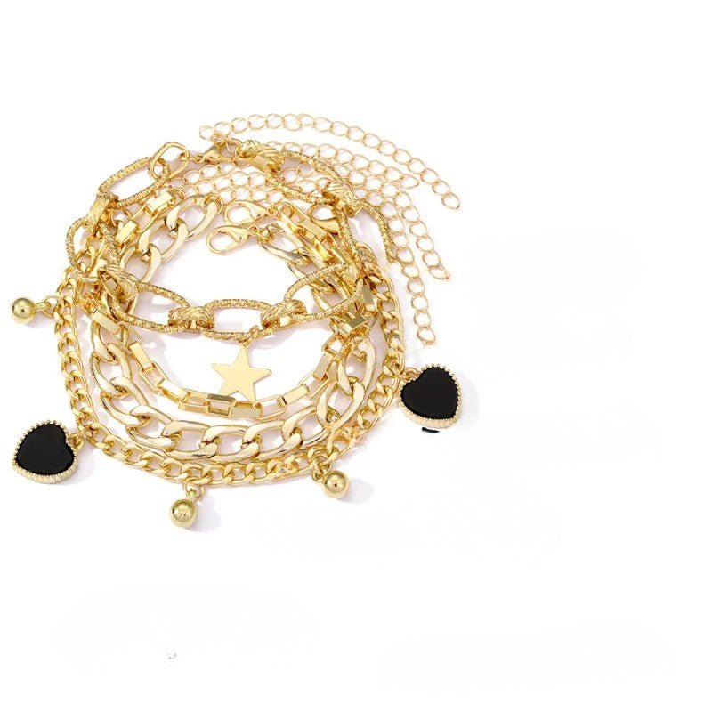 Set de Pulseras Stellar Mix Multicapa  Brazaletes Dorado Unica Acero Inoxidable  ETERNITY