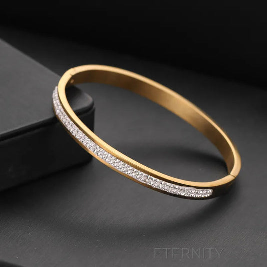 Brazalete Stellar Bangle Cristales  Brazaletes Dorado Unica Acero Inoxidable  ETERNITY