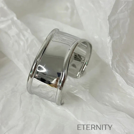 Brazalete Mirror Edge Plateado Extra Ancho  Brazaletes Plateado Unica Acero Inoxidable  ETERNITY