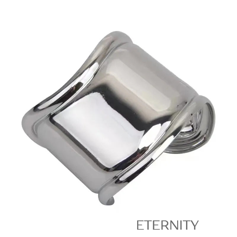 Brazalete Mirror Edge Plateado Extra Ancho  Brazaletes Plateado Unica Acero Inoxidable  ETERNITY