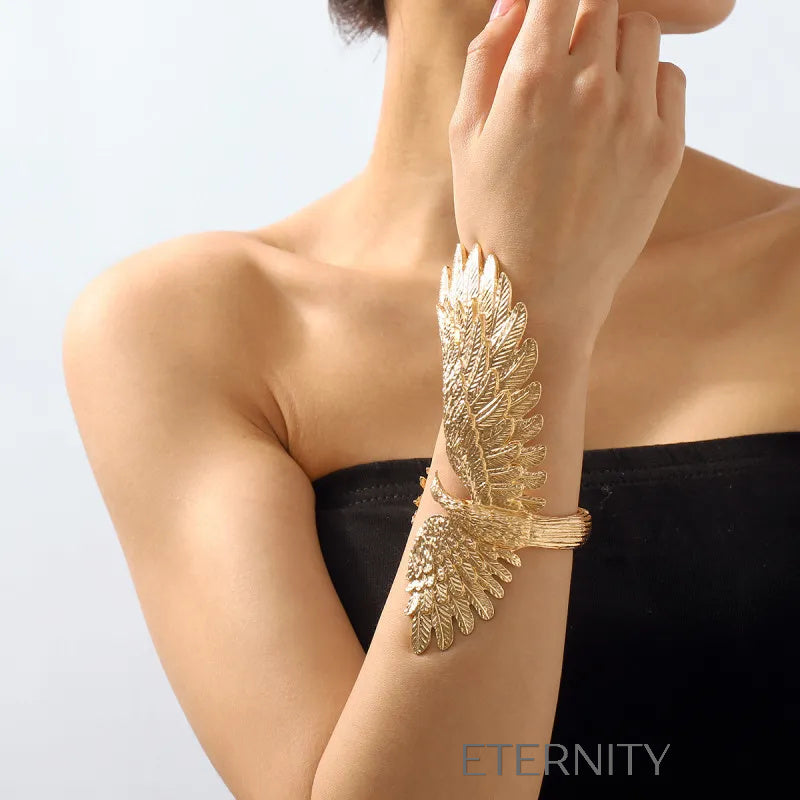 Brazalete Phoenix Wing Escultural  Brazaletes Dorado Unica Acero Inoxidable  ETERNITY