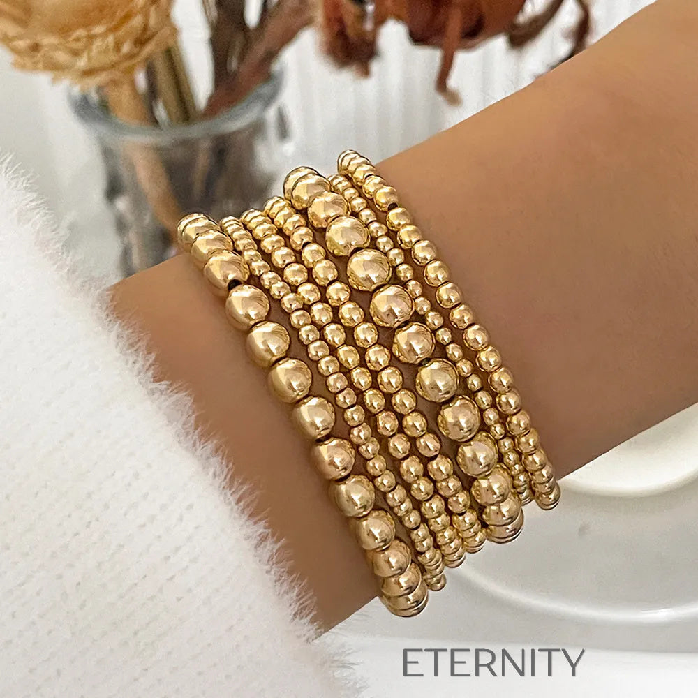 Set Pulseras Eternal Bond Magnéticas  Brazaletes Dorado Unica Acero Inoxidable  ETERNITY