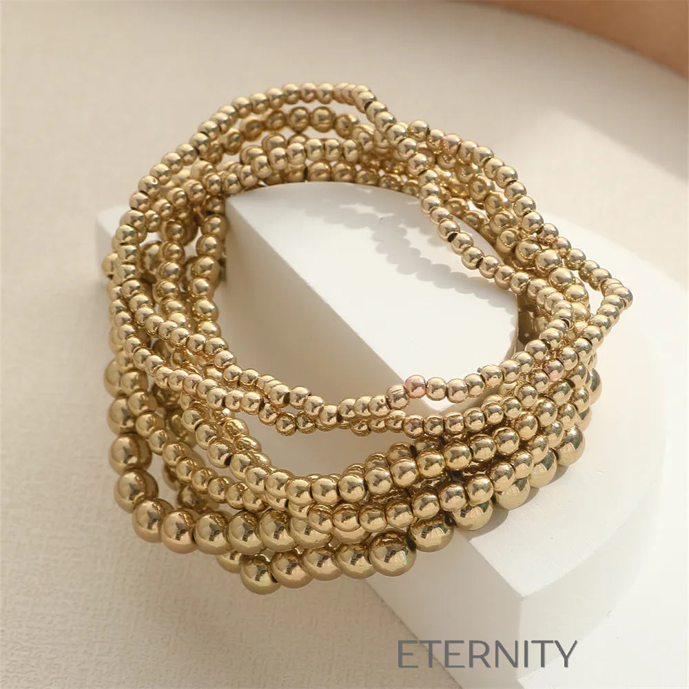 Set Pulseras Eternal Bond Magnéticas  Brazaletes Dorado Unica Acero Inoxidable  ETERNITY