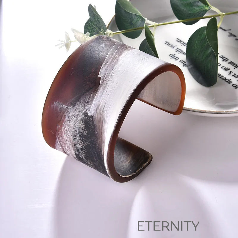 Brazalete Puño Acrílico  Brazaletes Azul Unica Acero Inoxidable  ETERNITY