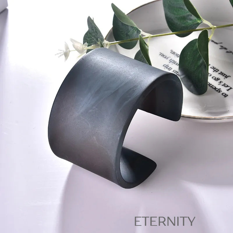 Brazalete Puño Acrílico  Brazaletes Azul Unica Acero Inoxidable  ETERNITY