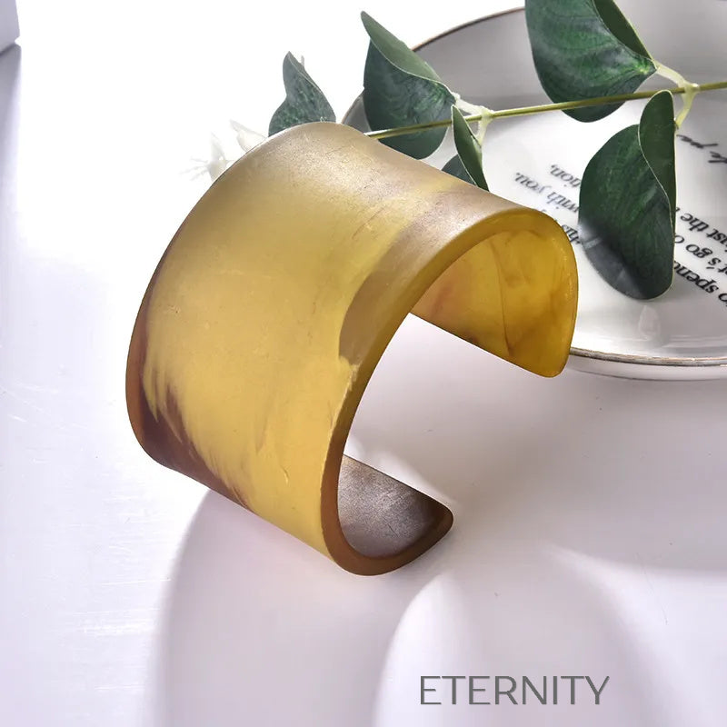 Brazalete Puño Acrílico  Brazaletes Azul Unica Acero Inoxidable  ETERNITY