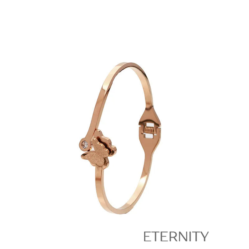 Brazalete Nacre Monarch de Mariposa  Brazaletes Dorado Unica Acero Inoxidable  ETERNITY