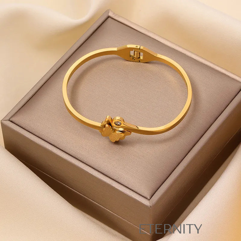 Brazalete Nacre Monarch de Mariposa  Brazaletes Dorado Unica Acero Inoxidable  ETERNITY