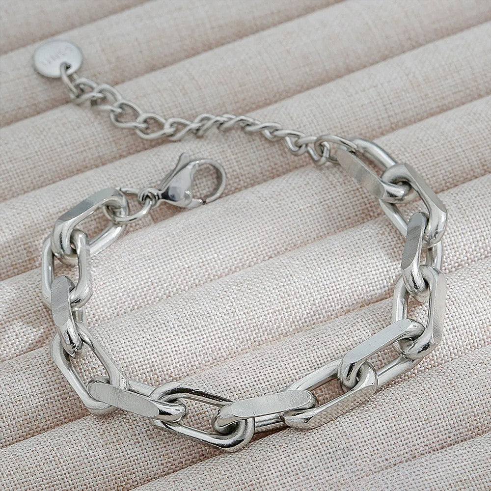 Brazalete de Eslabones Industrial Link en Gold y Silver  Brazaletes Dorado Unica Acero Inoxidable  ETERNITY