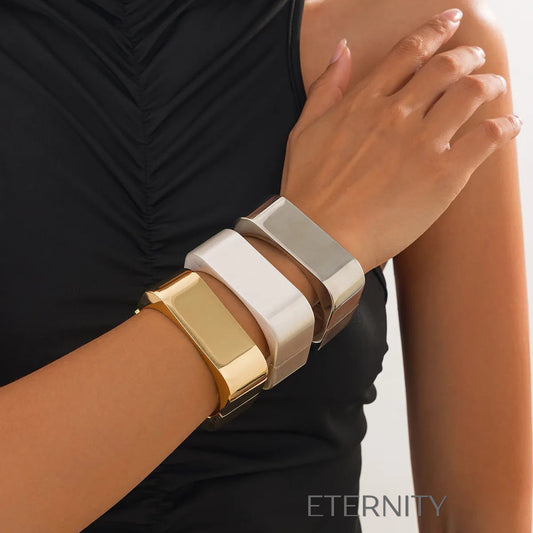 Brazalete Architectural Cuff Rígido  Brazaletes Dorado Unica Acero Inoxidable  ETERNITY