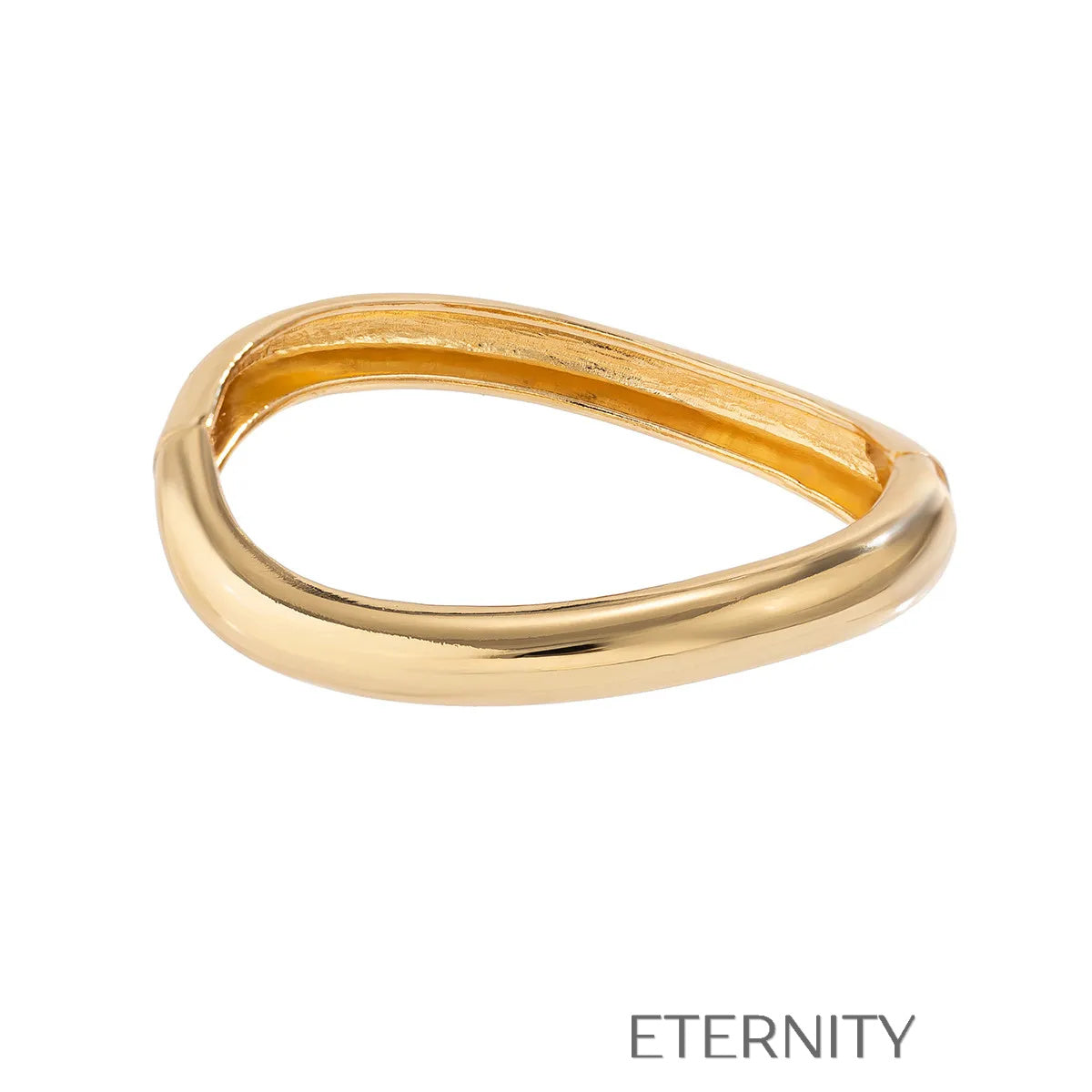 Brazalete metálico plateado pulido estilo minimalista Brazaletes Plateado Unica Acero Inoxidable  ETERNITY