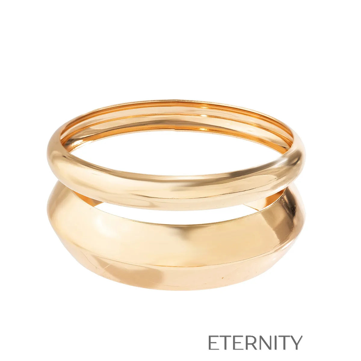 Brazalete metálico plateado pulido estilo minimalista Brazaletes Plateado Unica Acero Inoxidable  ETERNITY