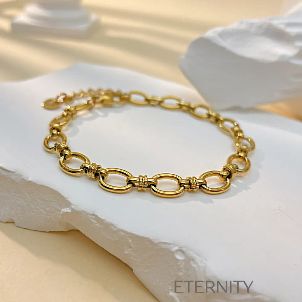 Brazalete de Eslabones Eternal Link en Oro y Plata  Brazaletes Dorado Unica Acero Inoxidable  ETERNITY