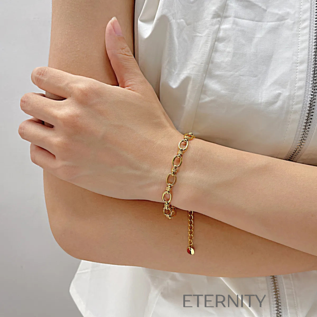 Brazalete de Eslabones Eternal Link en Oro y Plata  Brazaletes Dorado Unica Acero Inoxidable  ETERNITY
