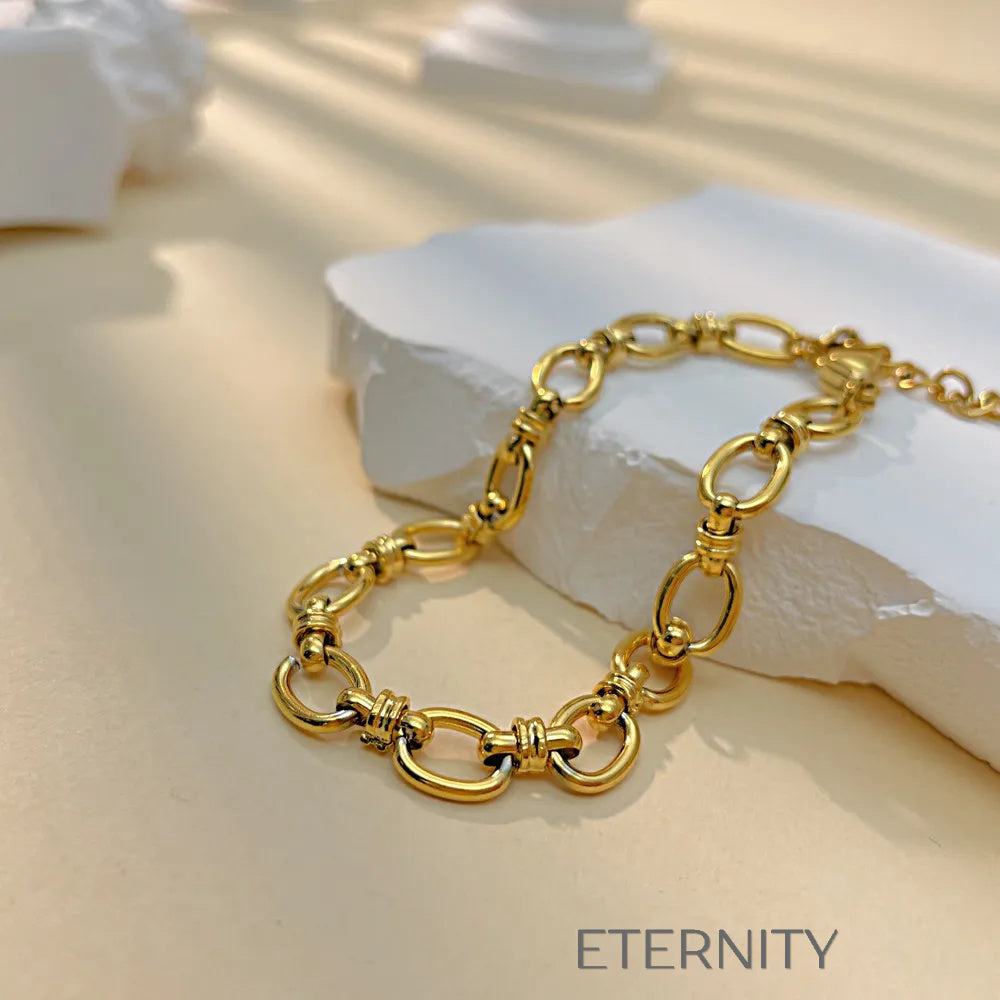 Brazalete de Eslabones Eternal Link en Oro y Plata  Brazaletes Dorado Unica Acero Inoxidable  ETERNITY