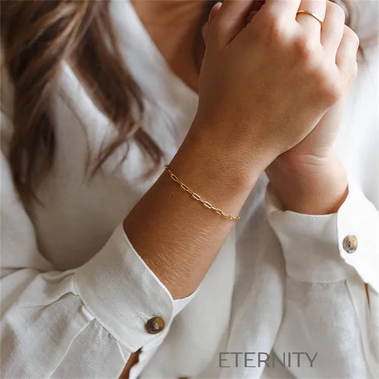 Pulsera Paperclip Essential  Brazaletes Dorado Unica Acero Inoxidable  ETERNITY