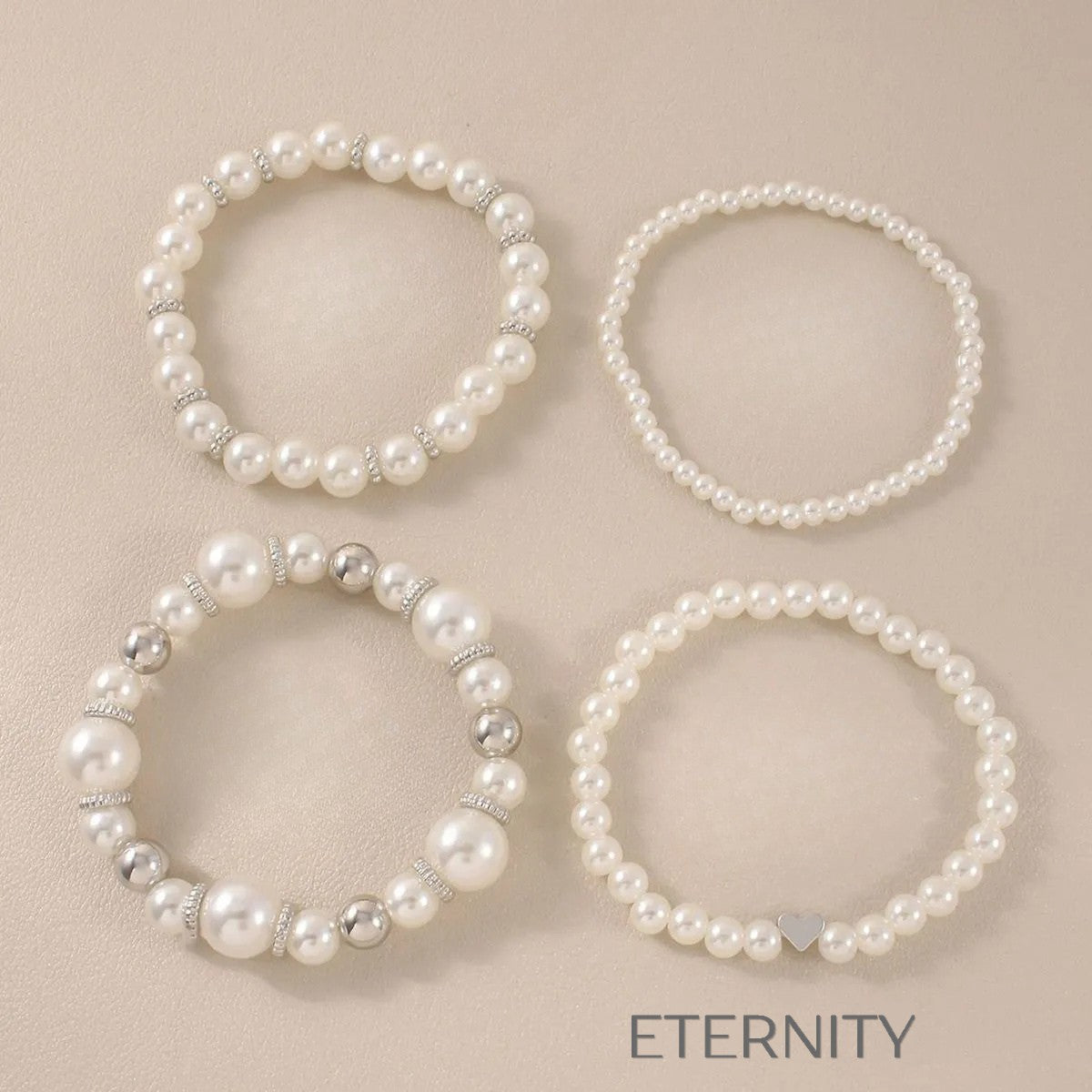 Set de Pulseras Nacre Dream de Perlas y Oro  Brazaletes Perla Unica Acero Inoxidable  ETERNITY