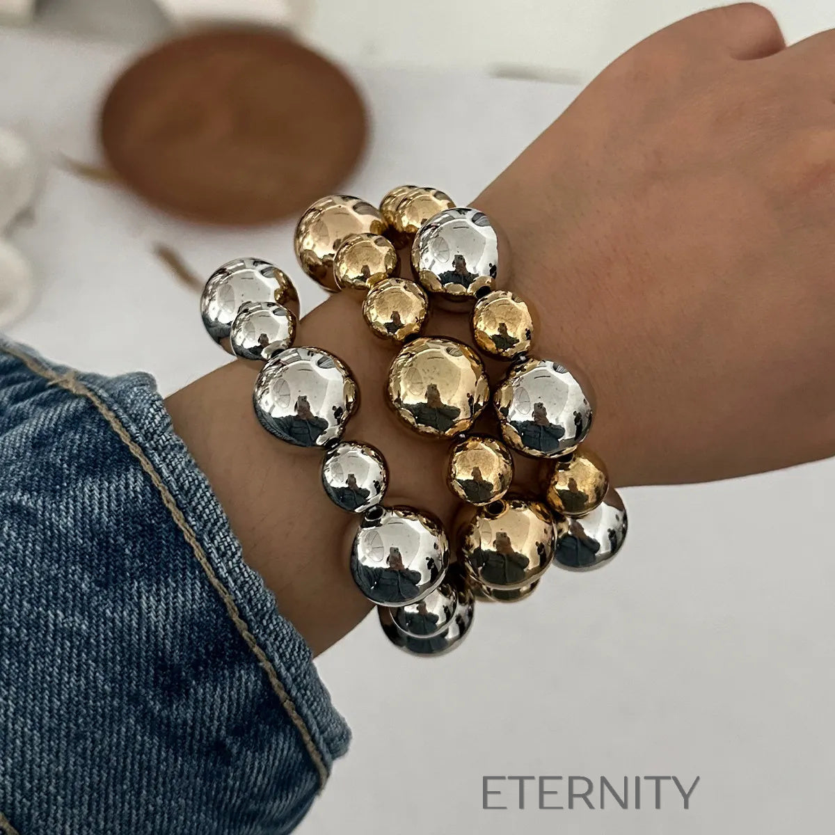 Brazalete Nacre Drop  Brazaletes Dorado Unica Acero Inoxidable  ETERNITY