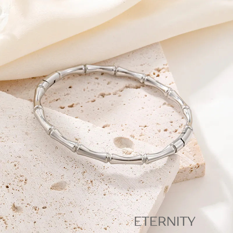Brazalete Bamboo Zen Rígido en Gold & Silver  Brazaletes Dorado Unica Acero Inoxidable  ETERNITY