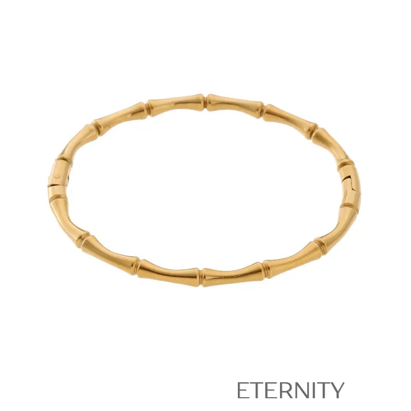 Brazalete Bamboo Zen Rígido en Gold & Silver  Brazaletes Dorado Unica Acero Inoxidable  ETERNITY