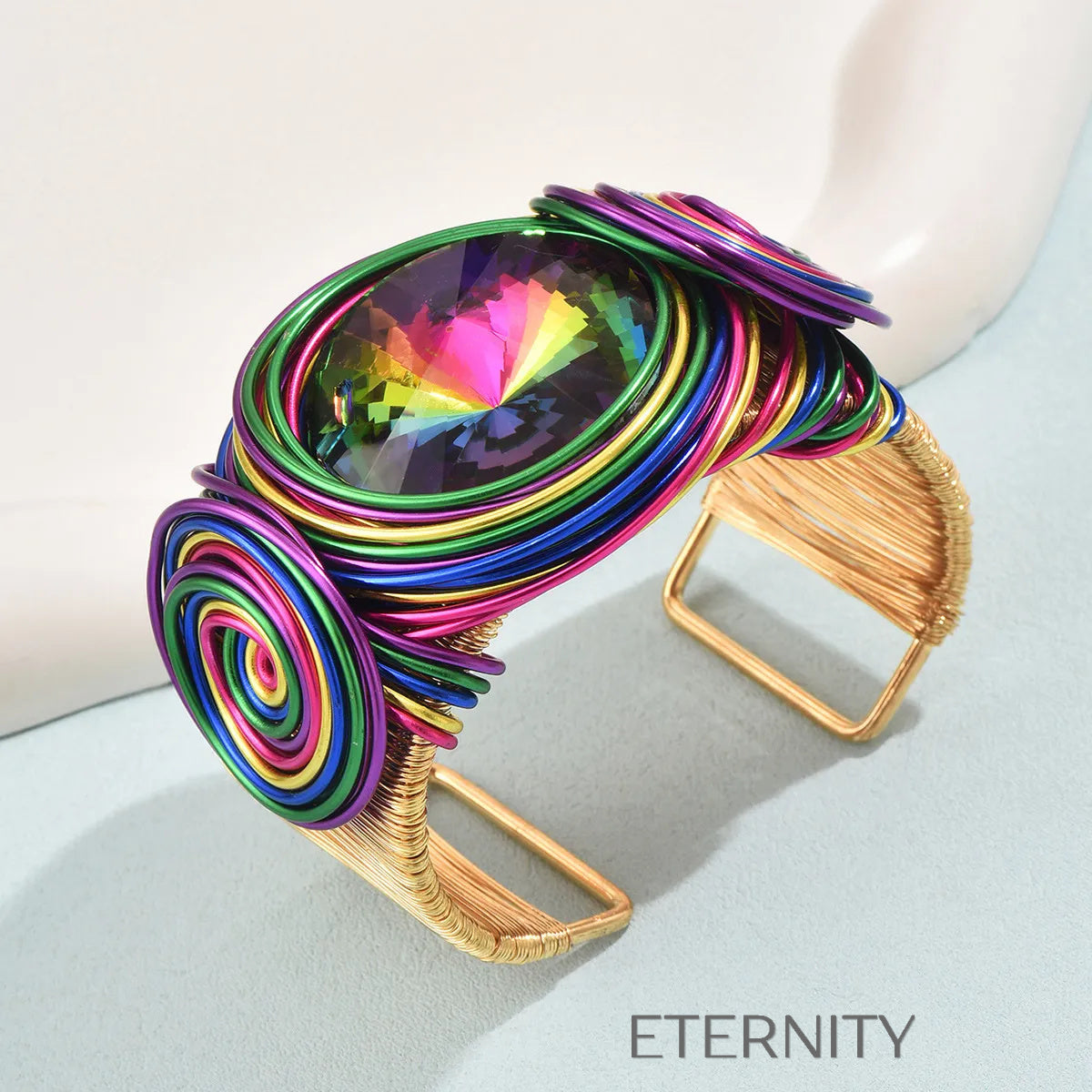 Pulseras doradas y plateadas con diseño floral artístico Brazaletes Dorado Unica Acero Inoxidable  ETERNITY