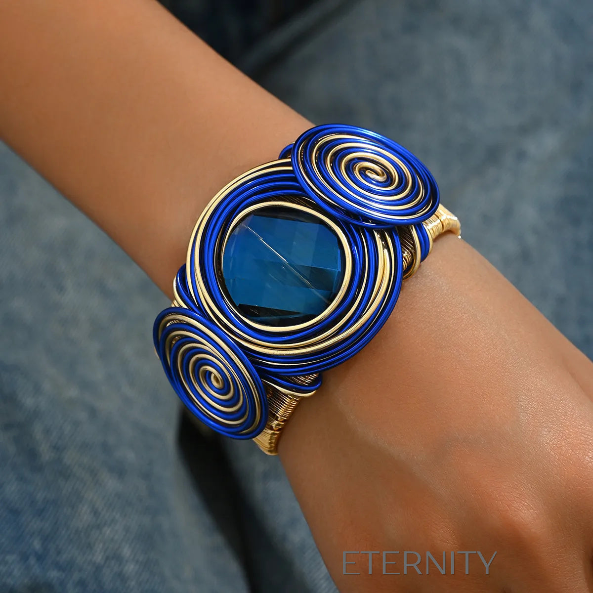 Pulseras doradas y plateadas con diseño floral artístico Brazaletes Dorado Unica Acero Inoxidable  ETERNITY
