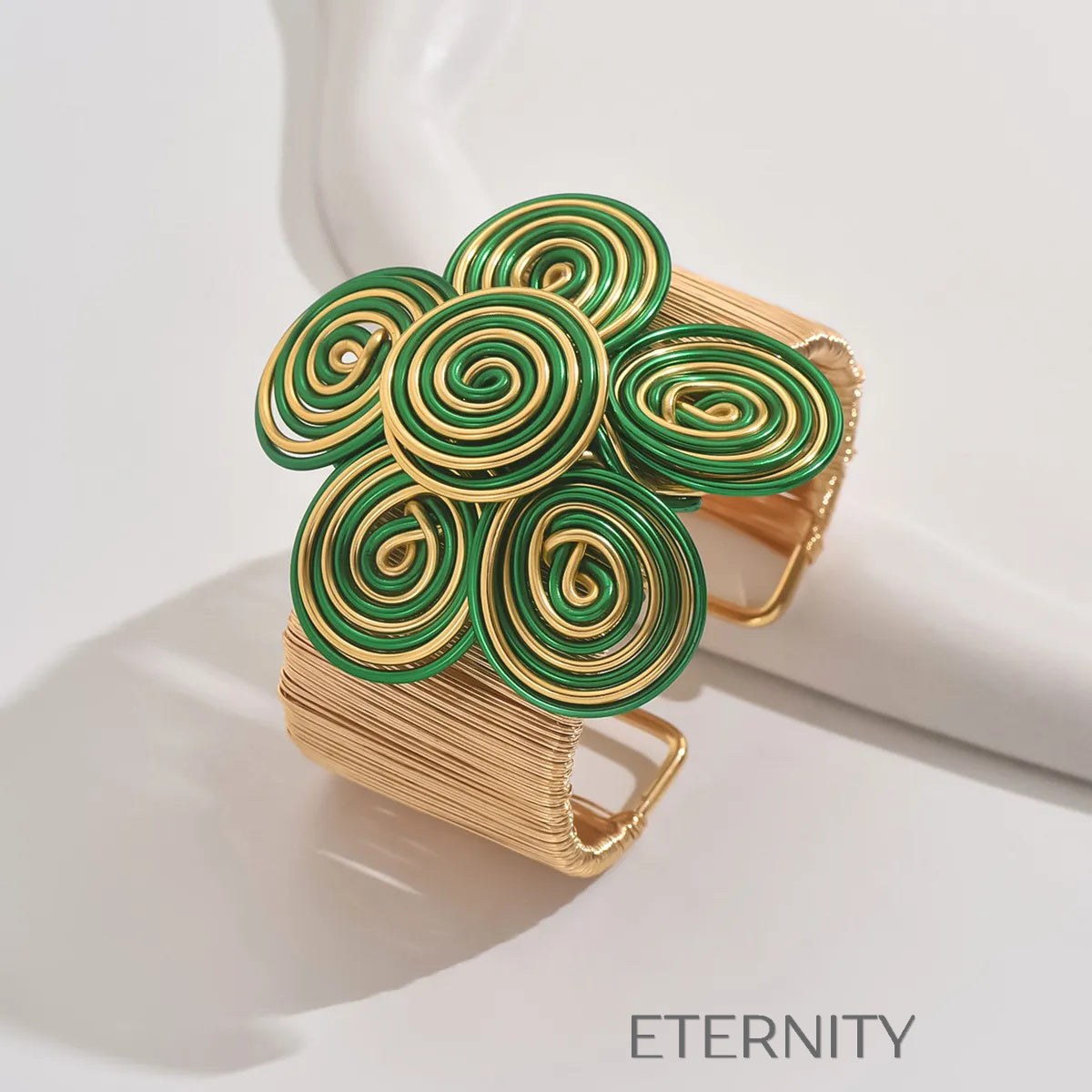 Pulseras doradas y plateadas con diseño floral artístico Brazaletes Dorado Unica Acero Inoxidable  ETERNITY