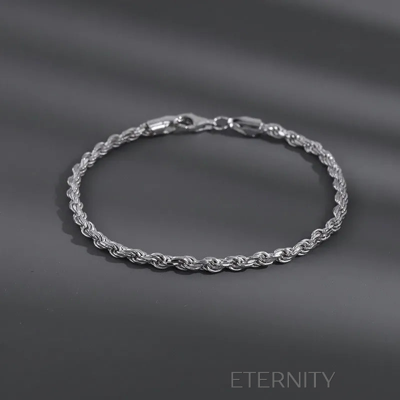 Pulsera de Cadena Torsonada Eternal Rope  Brazaletes Plateado 17cm Acero Inoxidable  ETERNITY