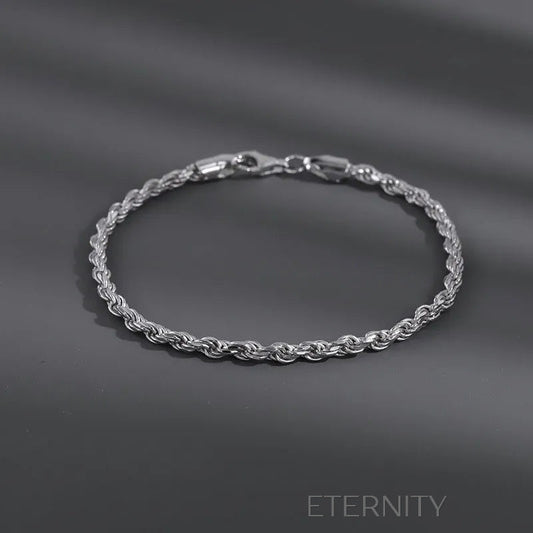 Pulsera de Cadena Torsonada Eternal Rope  Brazaletes Plateado 17cm Acero Inoxidable  ETERNITY