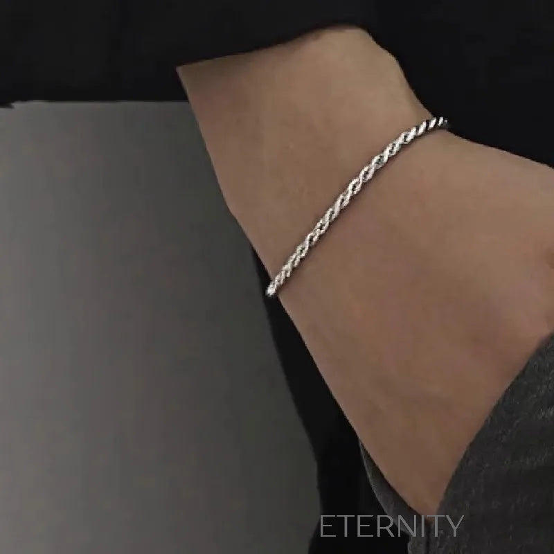 Pulsera de Cadena Torsonada Eternal Rope  Brazaletes Plateado 17cm Acero Inoxidable  ETERNITY